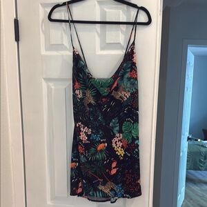Tropical Print Sleeveless Dress